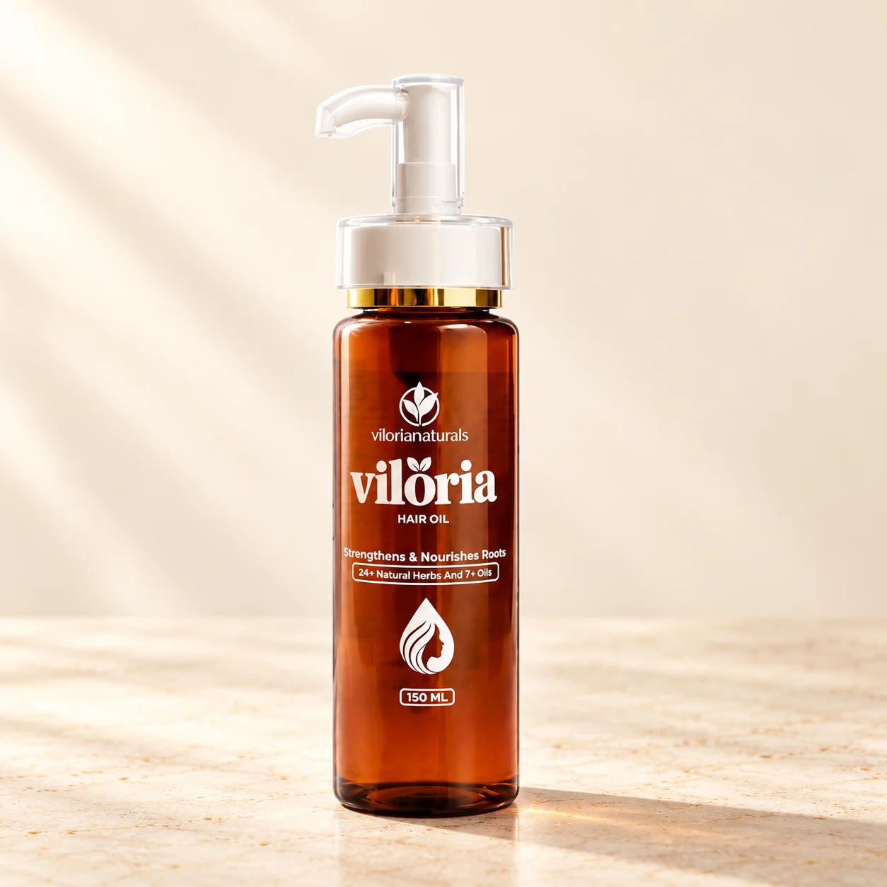 Viloria Hair Oil bottle against a light background